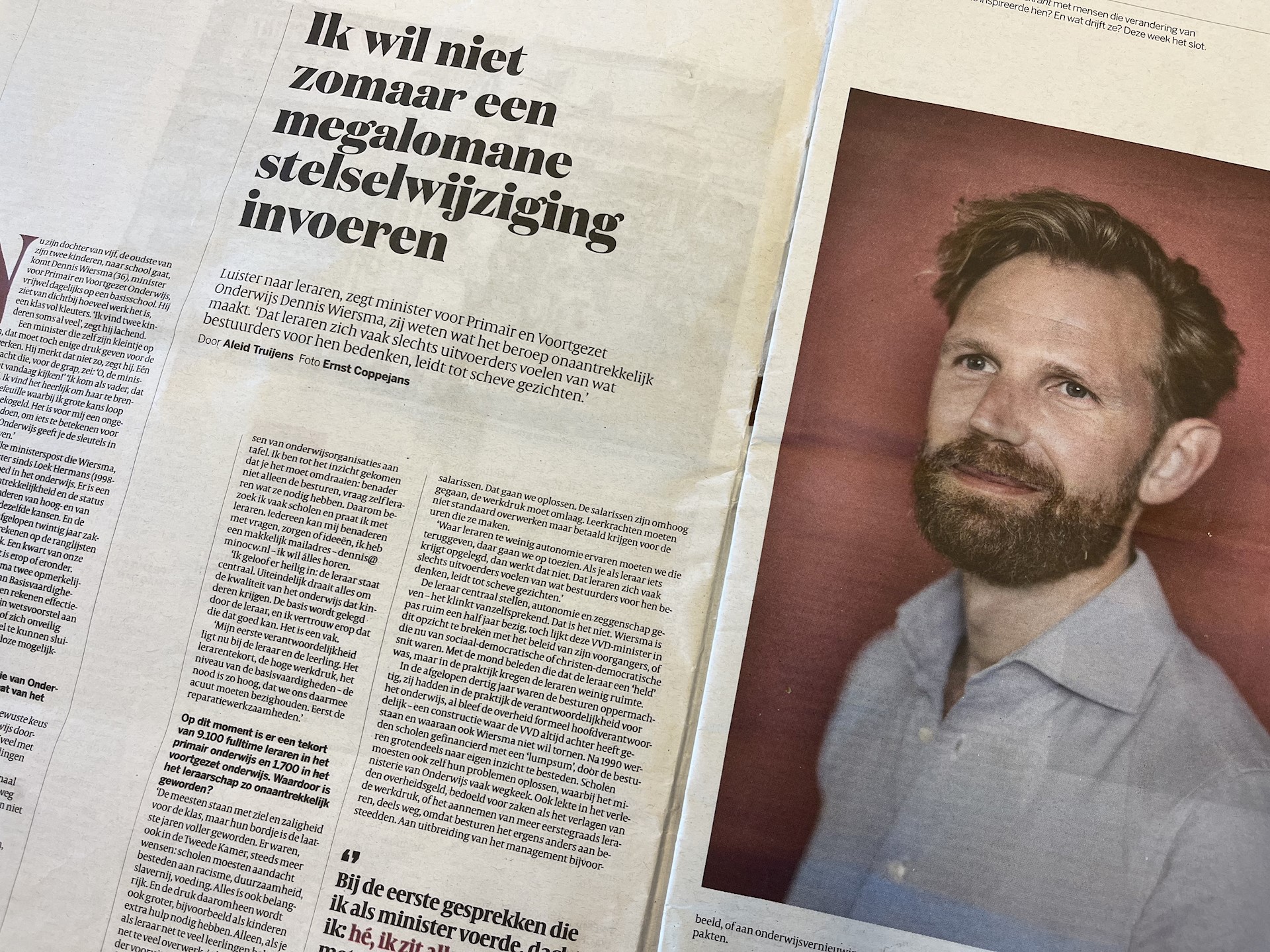 Een gewenst gesprek met de minister